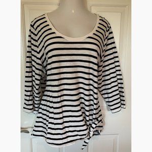 Lane Bryant 3/4 length sleeve top with side tie hem.